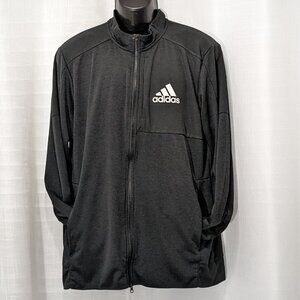 Adidas Mens Full Zip Long Sleeve Running Carrera Black  Jacket Sz Large